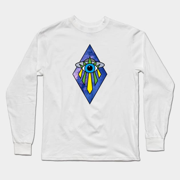 Galaxy Diamond UFO Eye Long Sleeve T-Shirt by Ciara Shortall Art